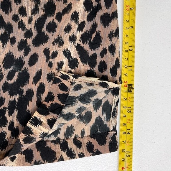 Vintage QuoSilk Animal Print Silk Short Sleeve Round Neck Blouse Women Large - Picture 9 of 11